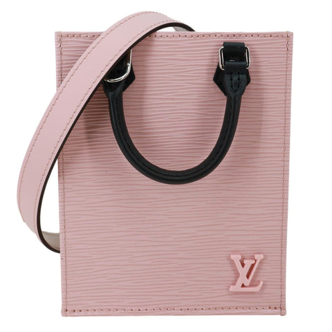 LOUIS VUITTON Petit Sac Plat Epi Leather Crossbody Bag Pink