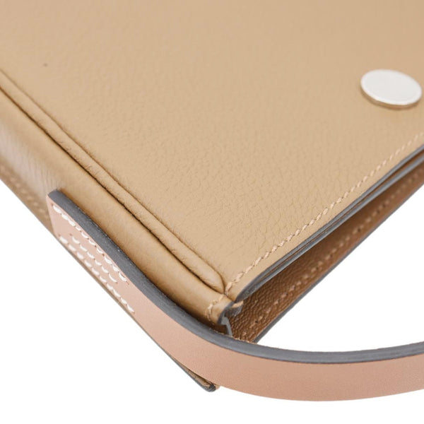 HERMES Perspective Cavaliere 21 Togo Leather Shoulder Bag Brown