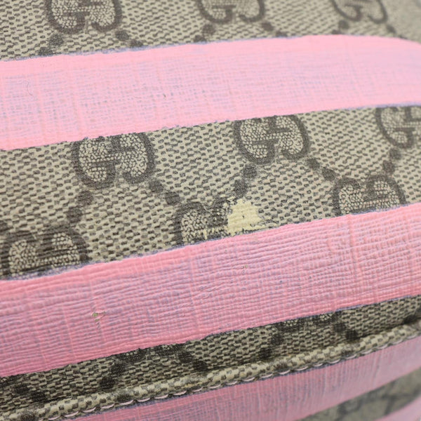 GUCCI Striped Kids GG Supreme Canvas Backpack Pink 271327