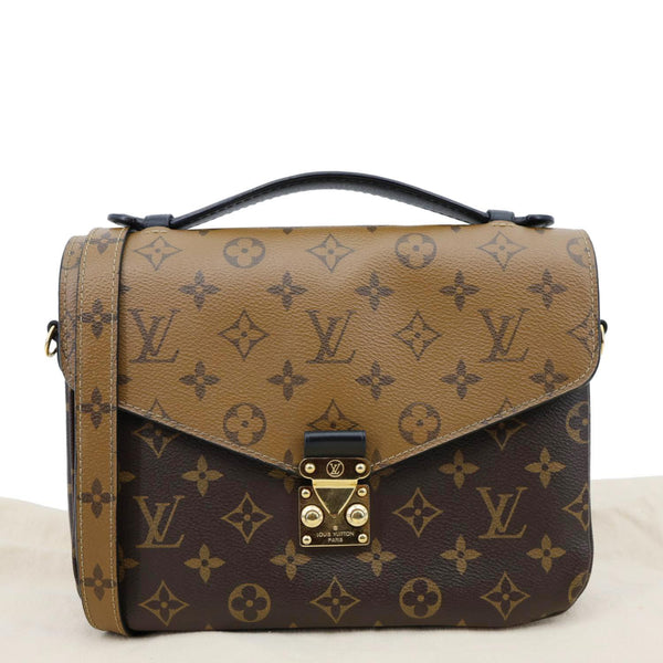 LOUIS VUITTON Metis Pochette Reverse Monogram Canvas Crossbody Bag Brown