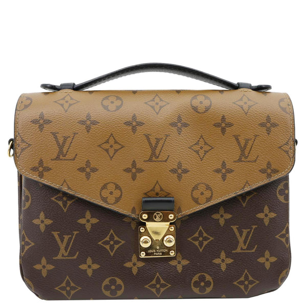 LOUIS VUITTON Metis Pochette Reverse Monogram Canvas Crossbody Bag Brown