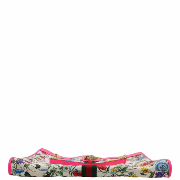 GUCCI Floral Rajah Large Canvas Leather Chain Tote Bag Multicolor 537219