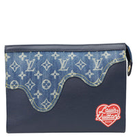 LOUIS VUITTON X NIGO Voyage MM Denim Drip Pochette Navy Blue