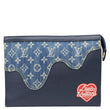 LOUIS VUITTON X NIGO Voyage MM Denim Drip Pochette Navy Blue