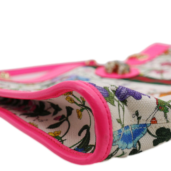 GUCCI Floral Rajah Large Canvas Leather Chain Tote Bag Multicolor 537219