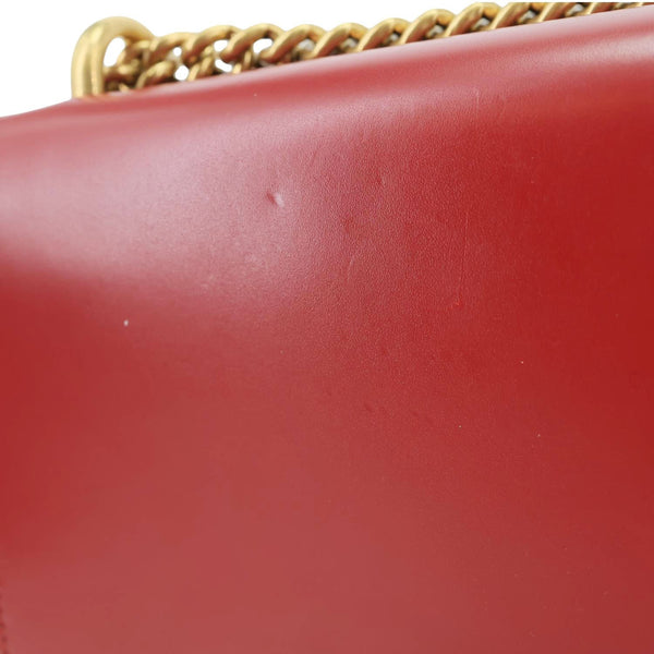GUCCI GG Marmont Knight Medium Calfskin Leather Chain Shoulder Bag Red 431777