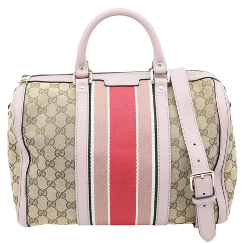 GUCCI Vintage Web Joy Medium GG Canvas Boston Bag Ebony 274205