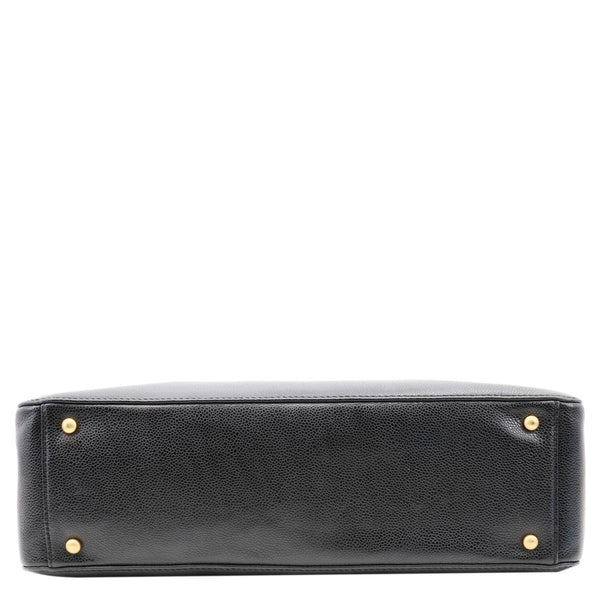 CHANEL Vintage Grained Leather Shoulder Bag Tote Bag Black