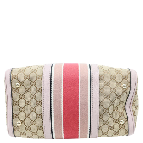 GUCCI Joy Vintage Web Medium GG Canvas Boston Bag Ebony 274205