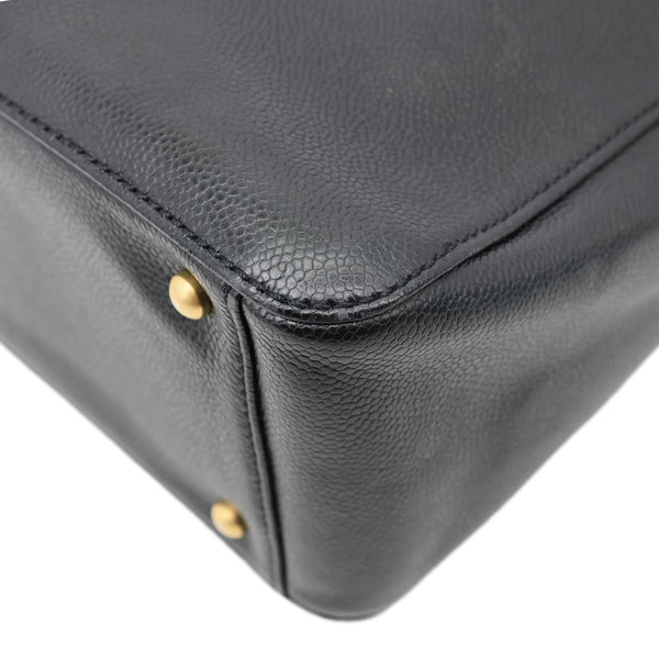 CHANEL Vintage Grained Leather Shoulder Bag Tote Bag Black