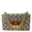 GUCCI Padlock Small GG Supreme Bees Canvas Shoulder Bag Beige 409487