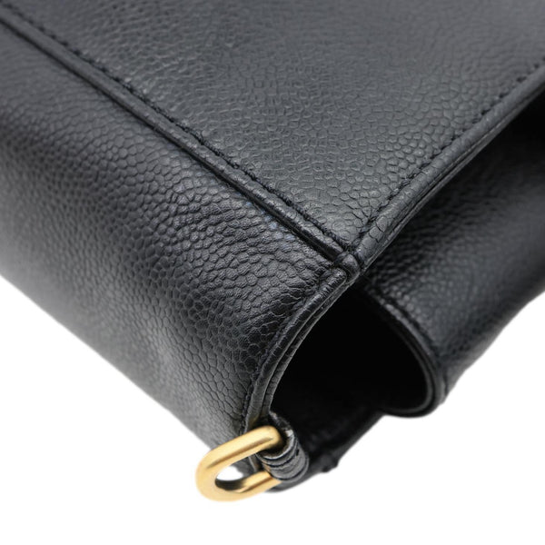 CHANEL Vintage Grained Leather Shoulder Bag Tote Bag Black