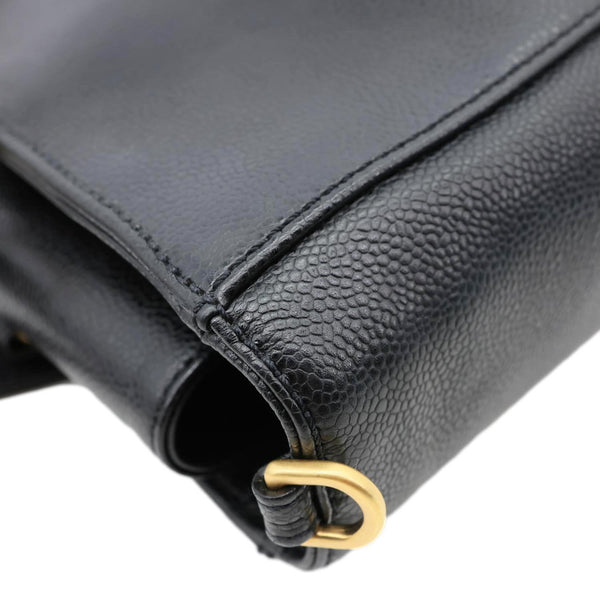 CHANEL Vintage Grained Leather Shoulder Bag Tote Bag Black