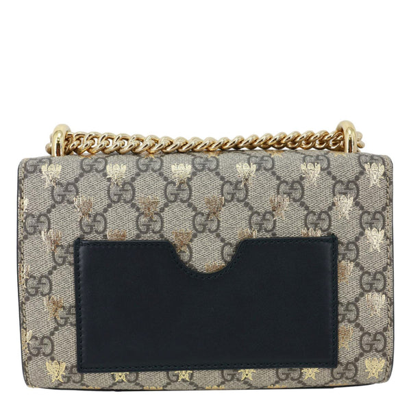 GUCCI Padlock Small GG Supreme Bees Canvas Shoulder Bag Beige 409487