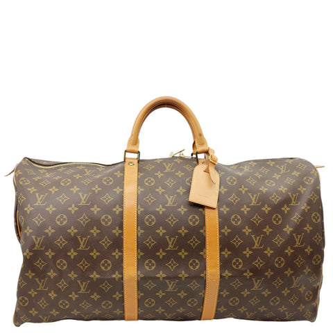 LOUIS VUITTON Keepall 60 Monogram Canvas Travel Bag Brown