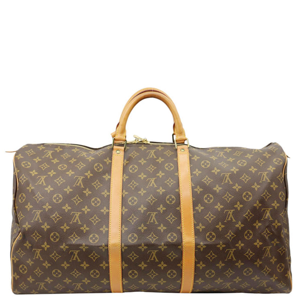 LOUIS VUITTON Keepall 60 Monogram Canvas Travel Bag Brown