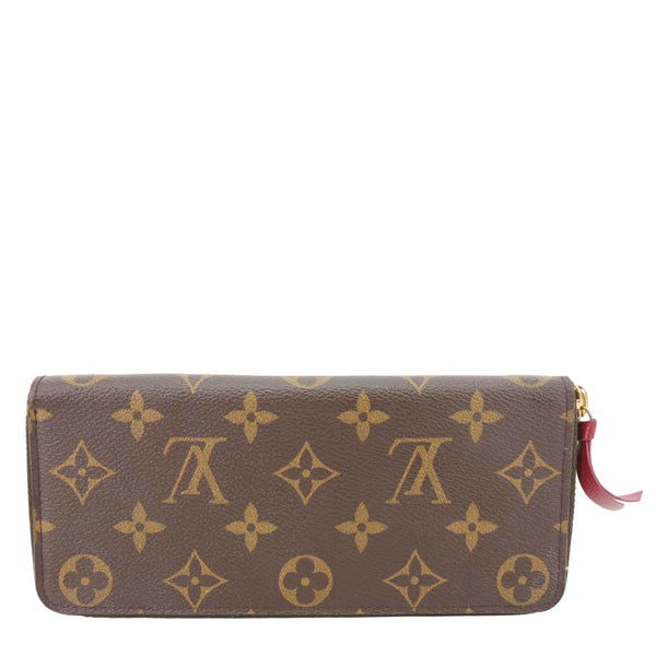 LOUIS VUITTON Clemence Monogram Canvas Zippy Wallet Brown