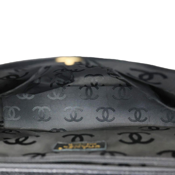 CHANEL Vintage Grained Leather Shoulder Bag Tote Bag Black