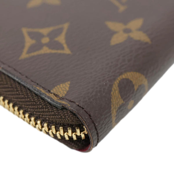 LOUIS VUITTON Clemence Monogram Canvas Zippy Wallet Brown