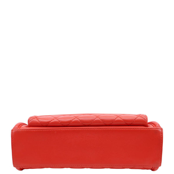 CHANEL Geometric Flap Large Lambskin Quilted Leather Crossbody Bag Red