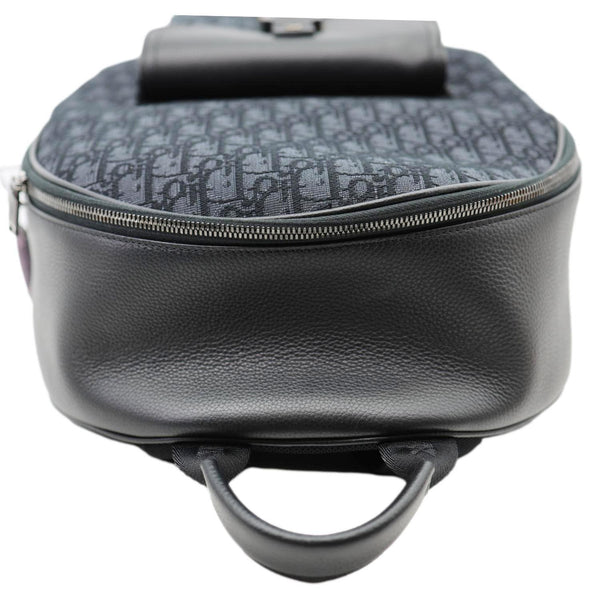 CHRISTIAN DIOR Saddle Oblique Jacquard Canvas Zip Backpack Black