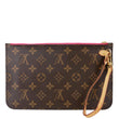 LOUIS VUITTON Monogram Canvas Wristlet Pouch Brown