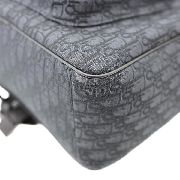 CHRISTIAN DIOR Saddle Oblique Jacquard Canvas Zip Backpack Black