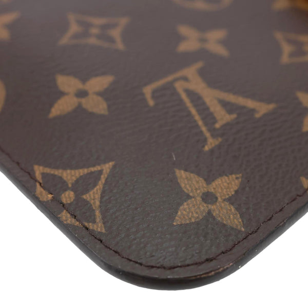 LOUIS VUITTON Monogram Canvas Wristlet Pouch Brown