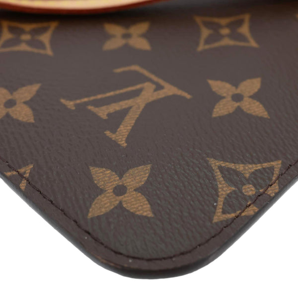 LOUIS VUITTON Monogram Canvas Wristlet Pouch Brown