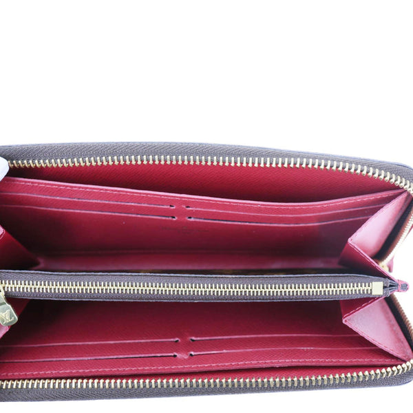 LOUIS VUITTON Clemence Monogram Canvas Zippy Wallet Brown