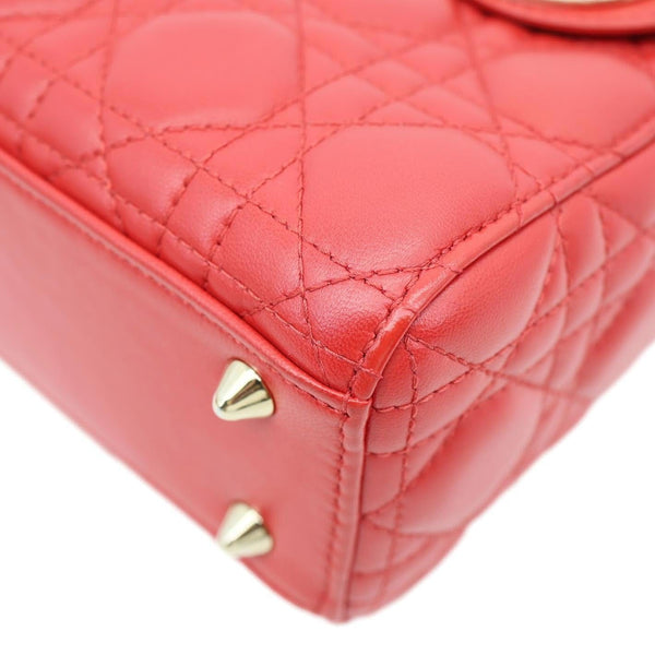 CHRISTIAN DIOR Lady Dior My ABCDior Small Cannage Leather Shoulder Bag Red