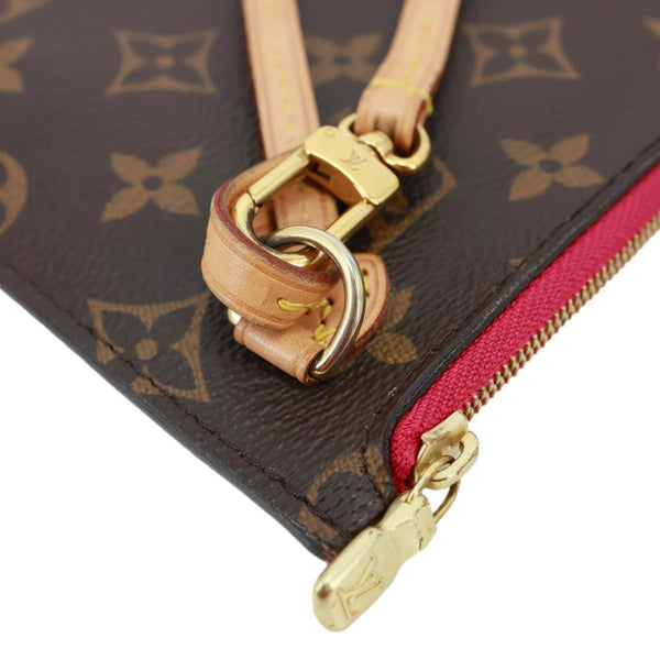 LOUIS VUITTON Monogram Canvas Wristlet Pouch Brown