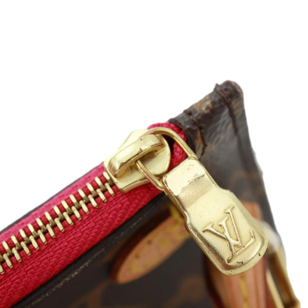 LOUIS VUITTON Monogram Canvas Wristlet Pouch Brown