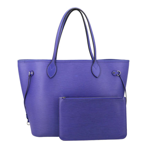 LOUIS VUITTON Neverfull MM Epi Leather Tote Shoulder Bag Purple