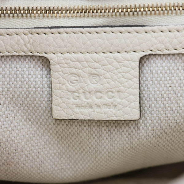 GUCCI Soho Flap Leather Chain Crossbody Bag Off White 536224
