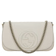 GUCCI Soho Flap Leather Chain Crossbody Bag Off White 536224