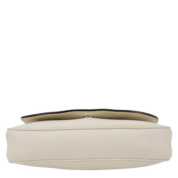 GUCCI Soho Flap Leather Chain Crossbody Bag Off White 536224