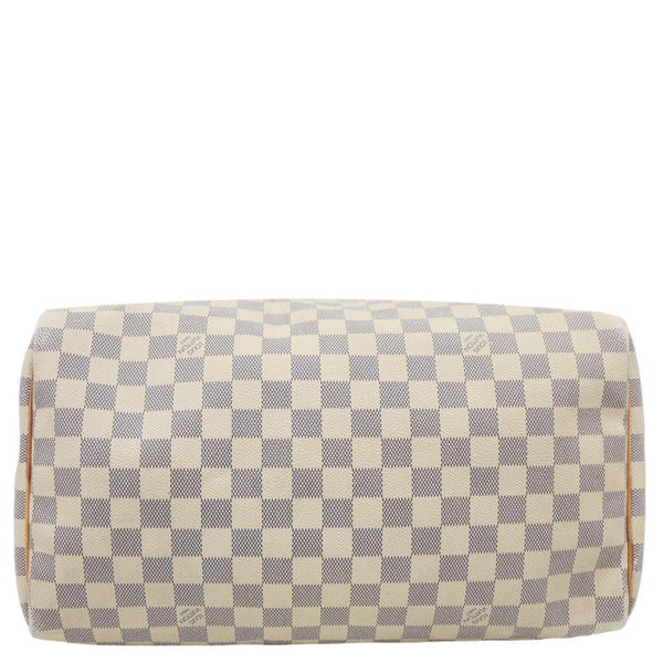 LOUIS VUITTON Speedy 30 Damier Azur Satchel Bag White