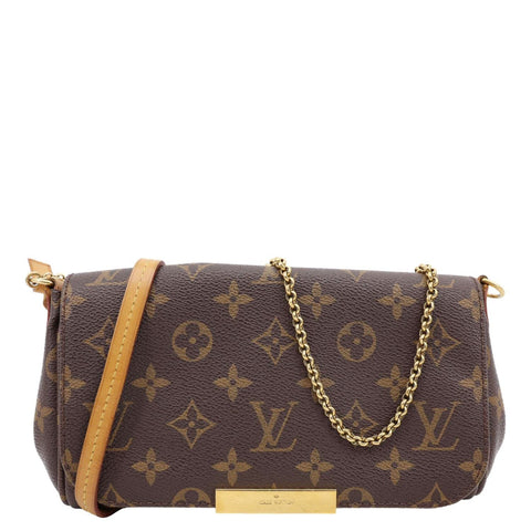 LOUIS VUITTON Favorite PM Monogram Canvas Shoulder Bag Brown