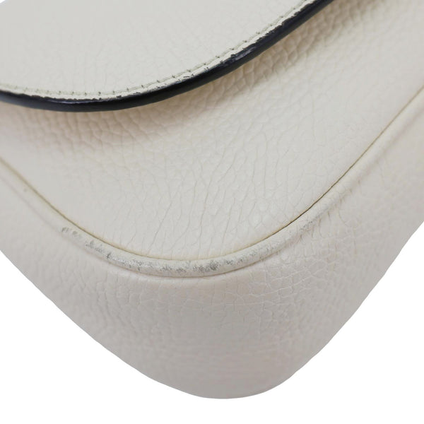 GUCCI Soho Flap Leather Chain Crossbody Bag Off White 536224