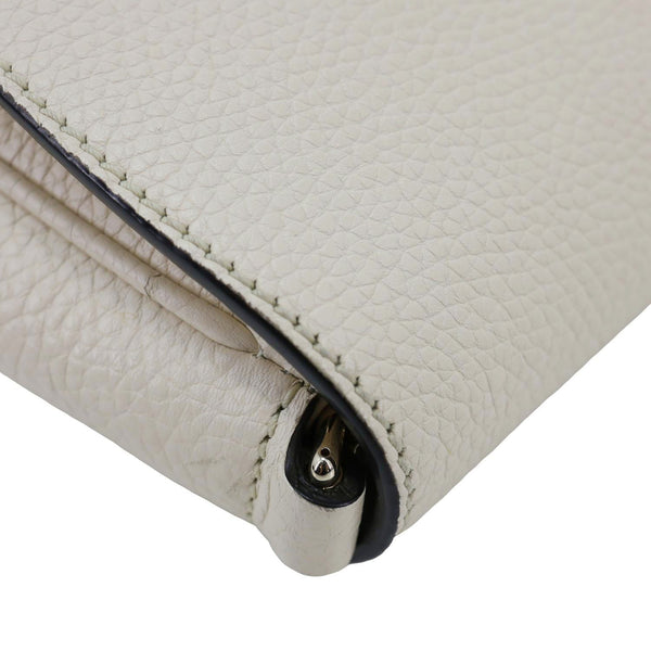 GUCCI Soho Flap Leather Chain Crossbody Bag Off White 536224