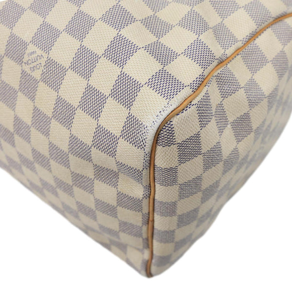 LOUIS VUITTON Speedy 30 Damier Azur Satchel Bag White