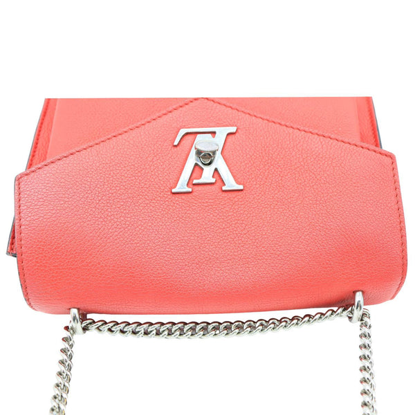 LOUIS VUITTON Lockme BB Taurillon Leather Chain Shoulder Bag Red