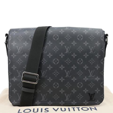 LOUIS VUITTON District MM Monogram Eclipse Messenger Bag Black