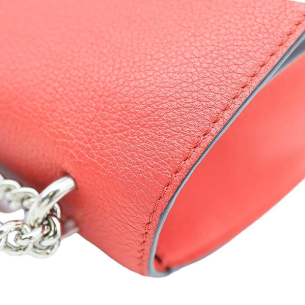 LOUIS VUITTON Lockme BB Taurillon Leather Chain Shoulder Bag Red