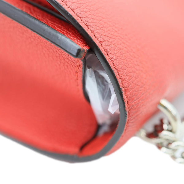 LOUIS VUITTON Lockme BB Taurillon Leather Chain Shoulder Bag Red
