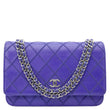 CHANEL Fancy CC Quilted Calfskin Leather Wallet On Chain Bag Royal blue