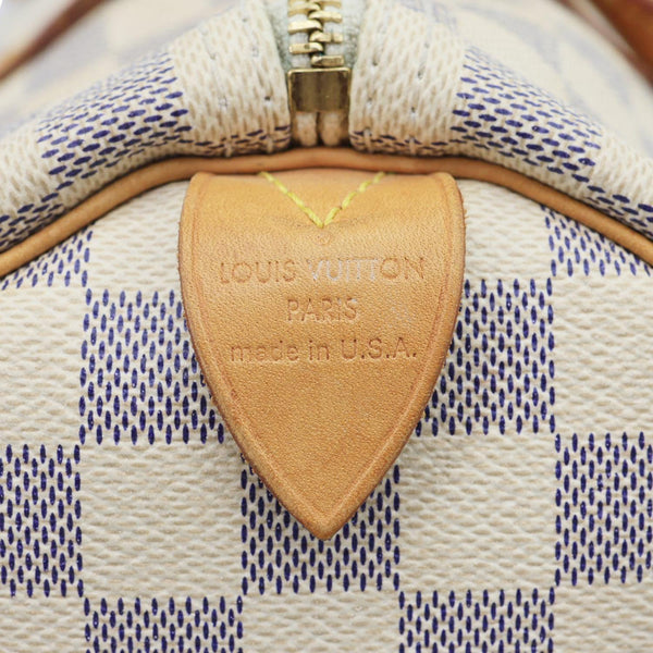 LOUIS VUITTON Speedy 30 Damier Azur Satchel Bag White