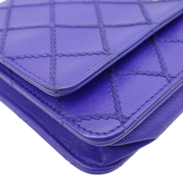 CHANEL Fancy CC Quilted Calfskin Leather Wallet On Chain Bag Royal blue