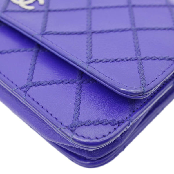 CHANEL Fancy CC Quilted Calfskin Leather Wallet On Chain Bag Royal blue